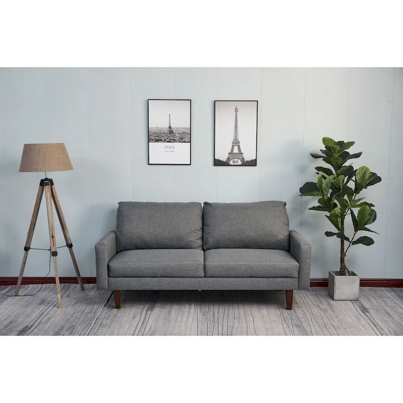 Sofa lniana z kwadratowymi podłokietnikami 70 cali, 3-osobowa, wiele kolorów