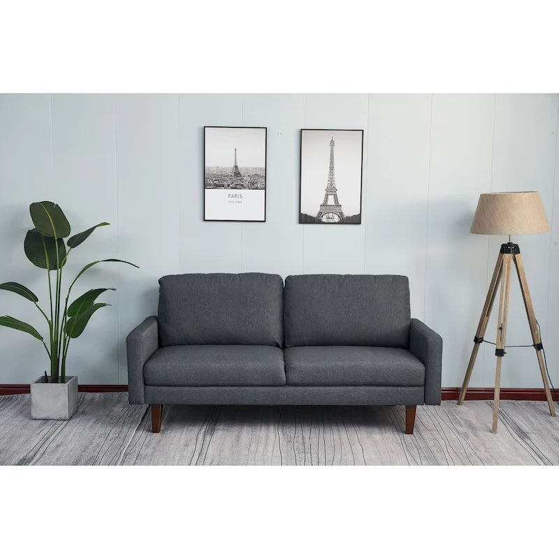 Sofa lniana z kwadratowymi podłokietnikami 70 cali, 3-osobowa, wiele kolorów