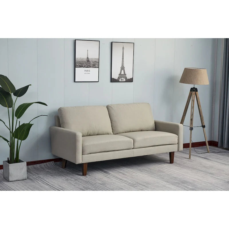 Sofa lniana z kwadratowymi podłokietnikami 70 cali, 3-osobowa, wiele kolorów