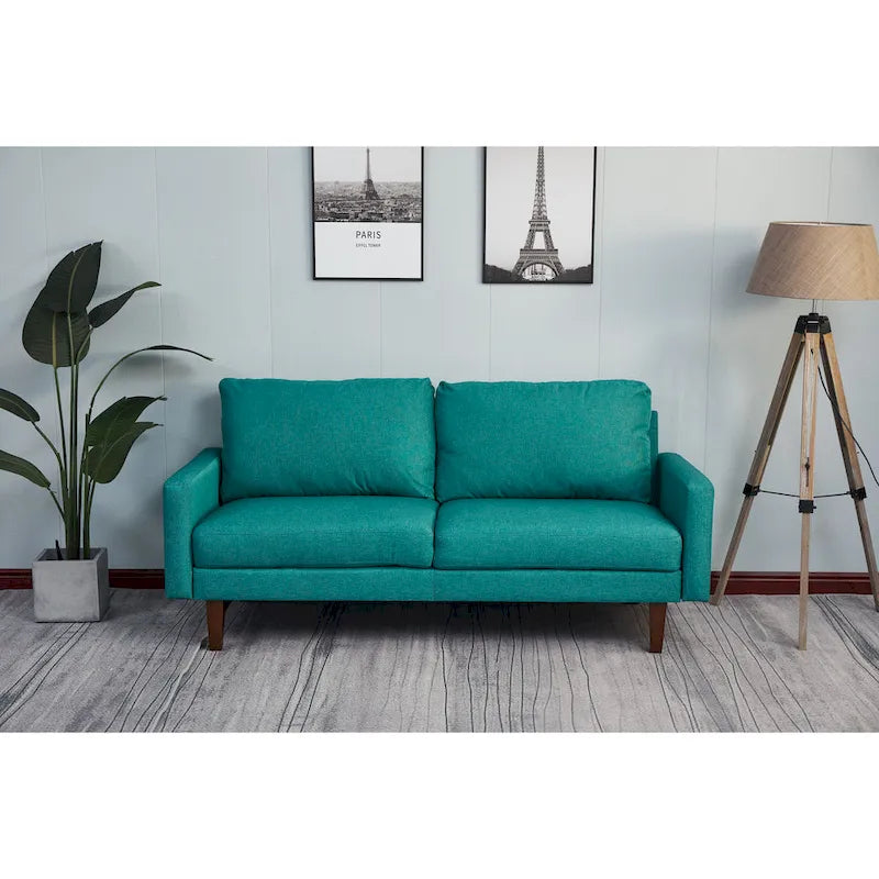 Sofa lniana z kwadratowymi podłokietnikami 70 cali, 3-osobowa, wiele kolorów