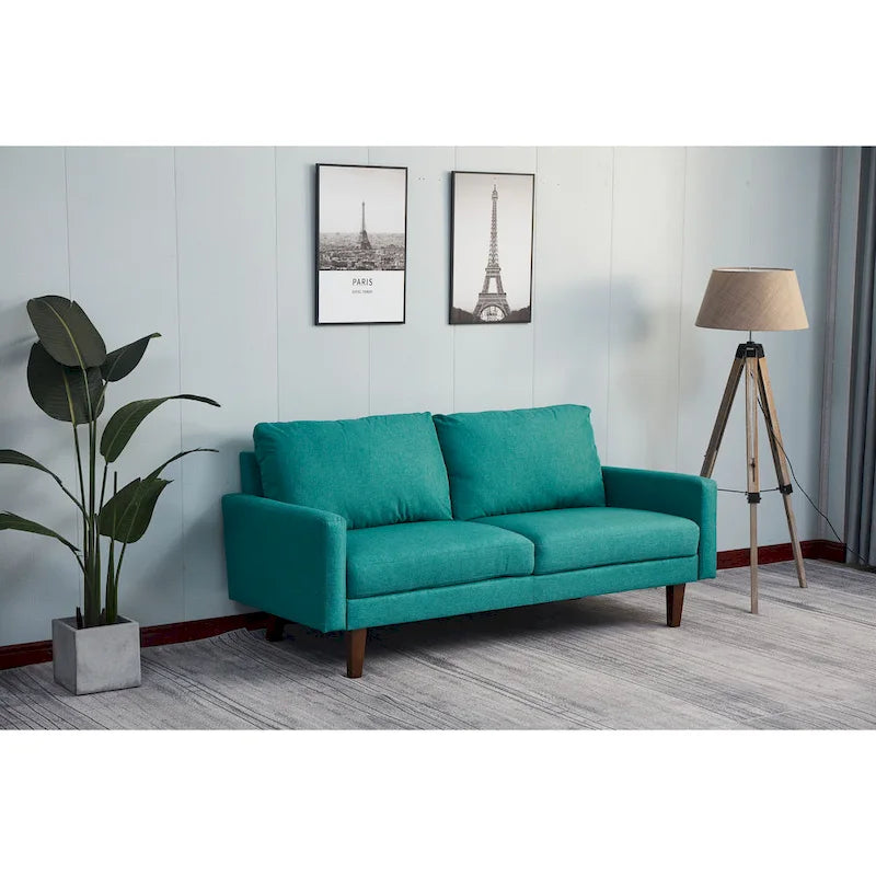 Sofa lniana z kwadratowymi podłokietnikami 70 cali, 3-osobowa, wiele kolorów