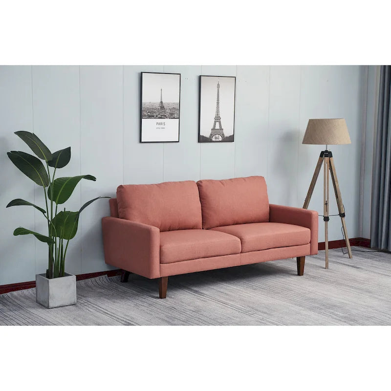 Sofa lniana z kwadratowymi podłokietnikami 70 cali, 3-osobowa, wiele kolorów