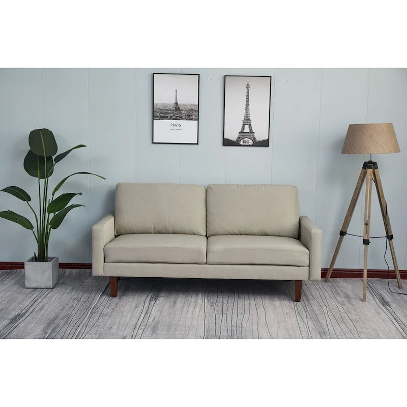 Sofa lniana z kwadratowymi podłokietnikami 70 cali, 3-osobowa, wiele kolorów