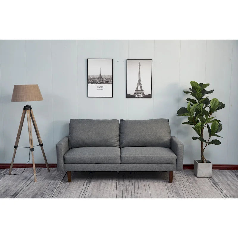 Sofa lniana z kwadratowymi podłokietnikami 70 cali, 3-osobowa, wiele kolorów