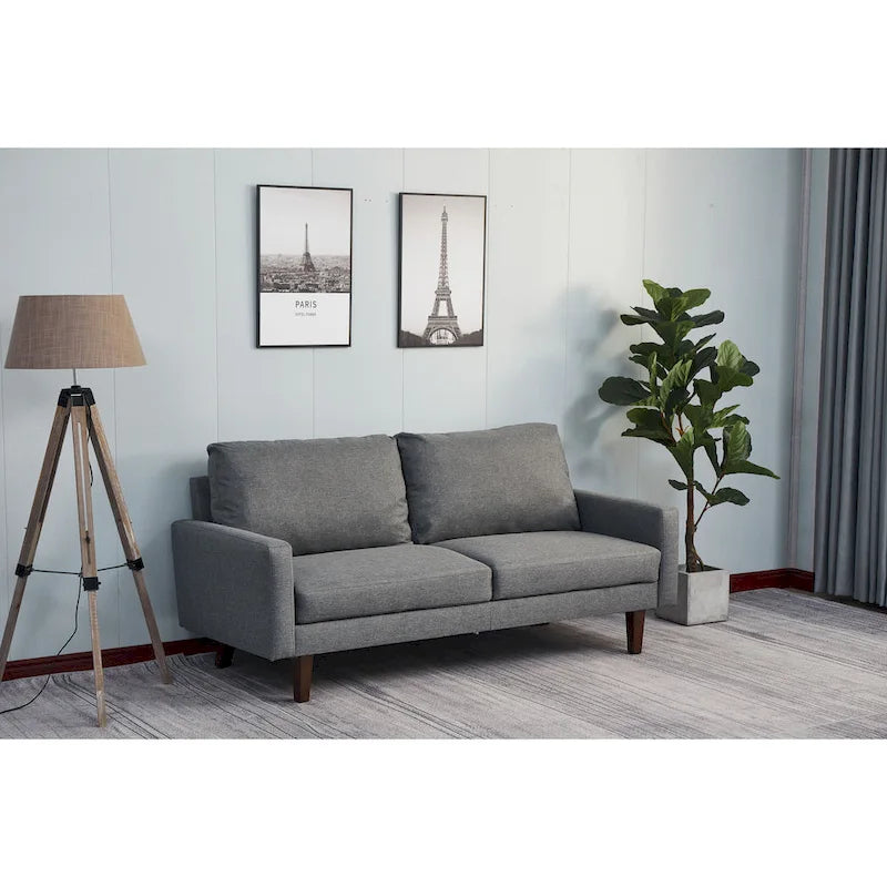 Sofa lniana z kwadratowymi podłokietnikami 70 cali, 3-osobowa, wiele kolorów