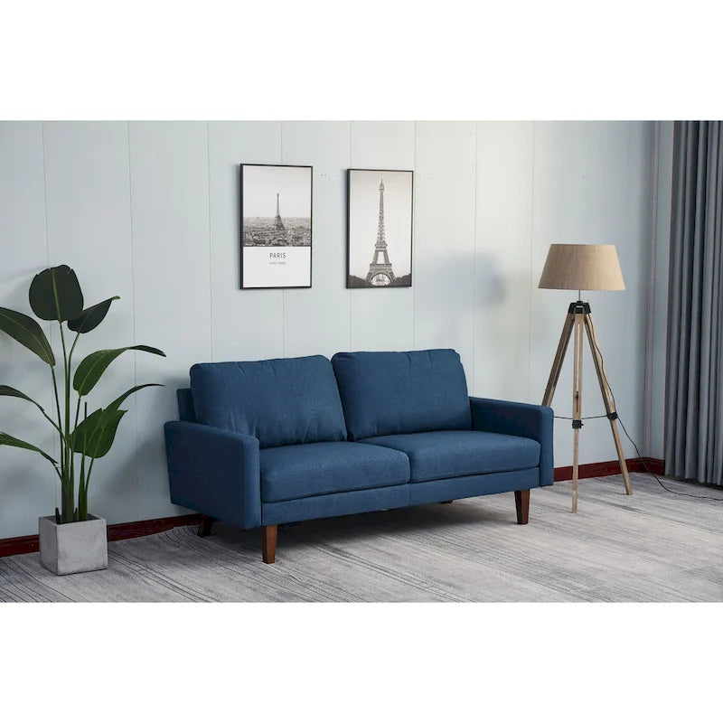 Sofa lniana z kwadratowymi podłokietnikami 70 cali, 3-osobowa, wiele kolorów
