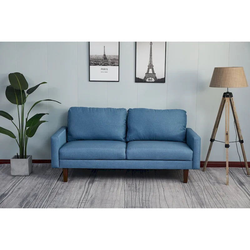 Sofa lniana z kwadratowymi podłokietnikami 70 cali, 3-osobowa, wiele kolorów