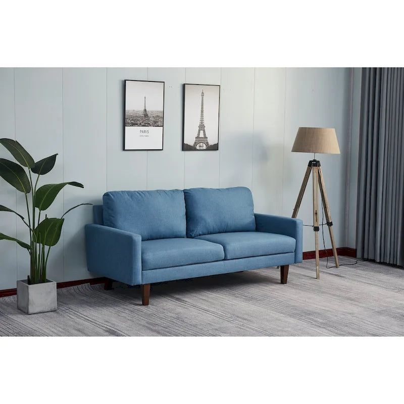Sofa lniana z kwadratowymi podłokietnikami 70 cali, 3-osobowa, wiele kolorów