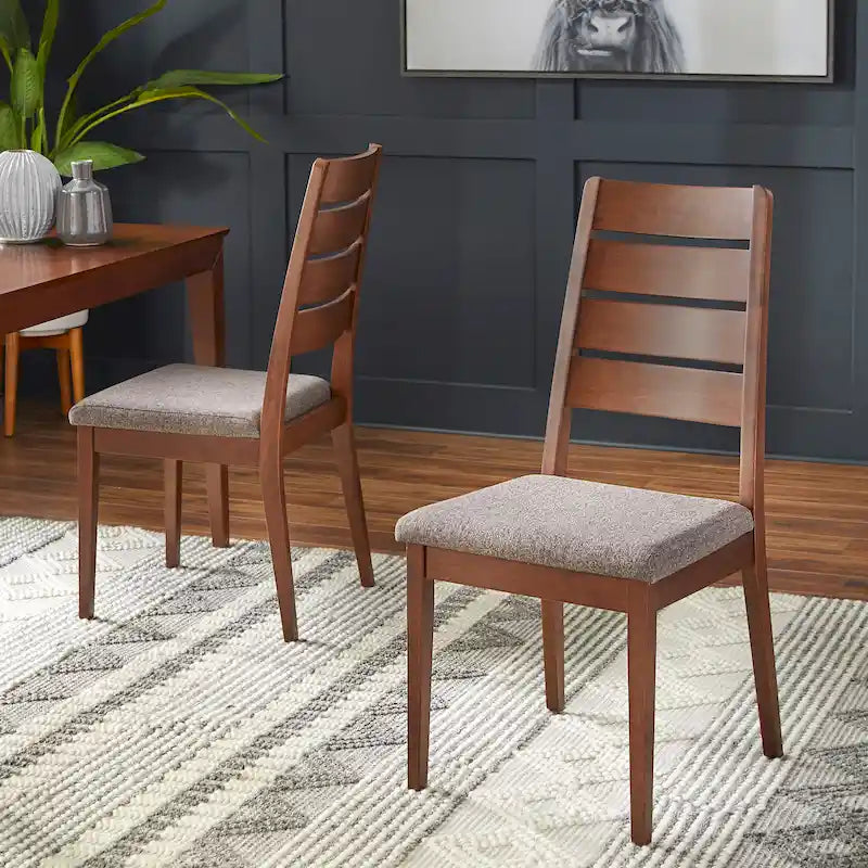 Krzesło do jadalni w stylu Mid-Century Modern, zestaw 2 sztuk, orzechowe wykończenie