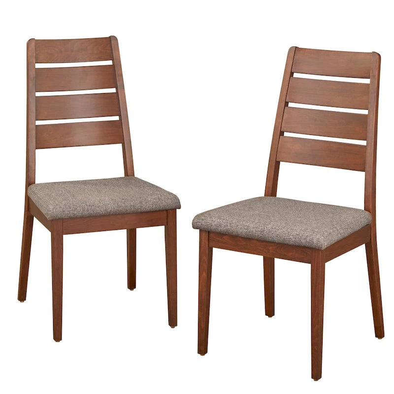 Krzesło do jadalni w stylu Mid-Century Modern, zestaw 2 sztuk, orzechowe wykończenie