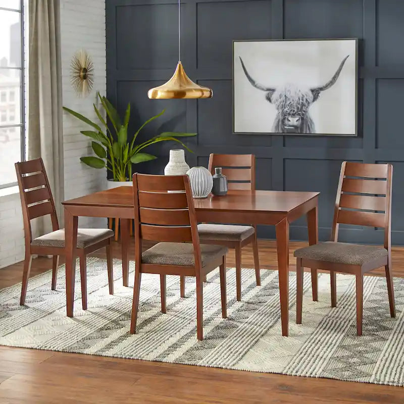 Krzesło do jadalni w stylu Mid-Century Modern, zestaw 2 sztuk, orzechowe wykończenie