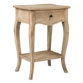 Natural Unfinished Solid Wood Side Table With Drawer by East at Main