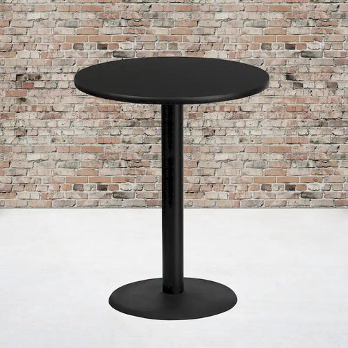 36 Round Laminate Table Top with 24 Round Bar Height Table Base
