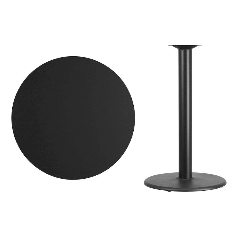 Okrągły blat laminowany 36" ze stopą okrągłą barową 24"