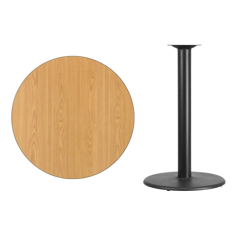 Okrągły blat laminowany 36" ze stopą okrągłą barową 24"
