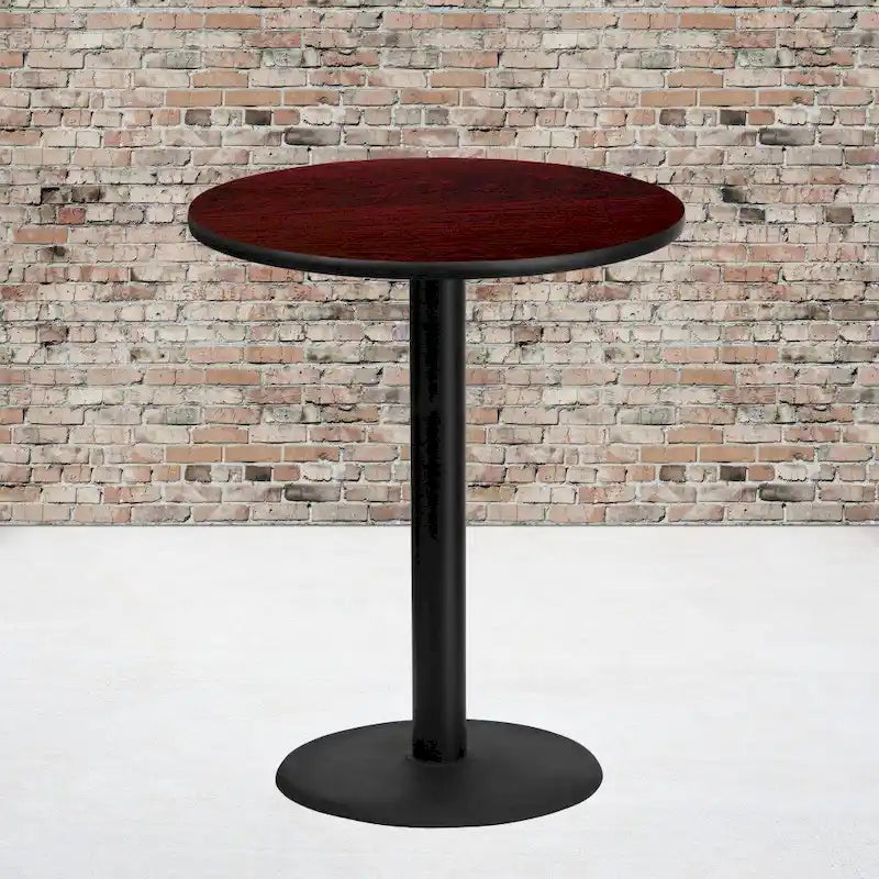 Okrągły blat laminowany 36" ze stopą okrągłą barową 24"