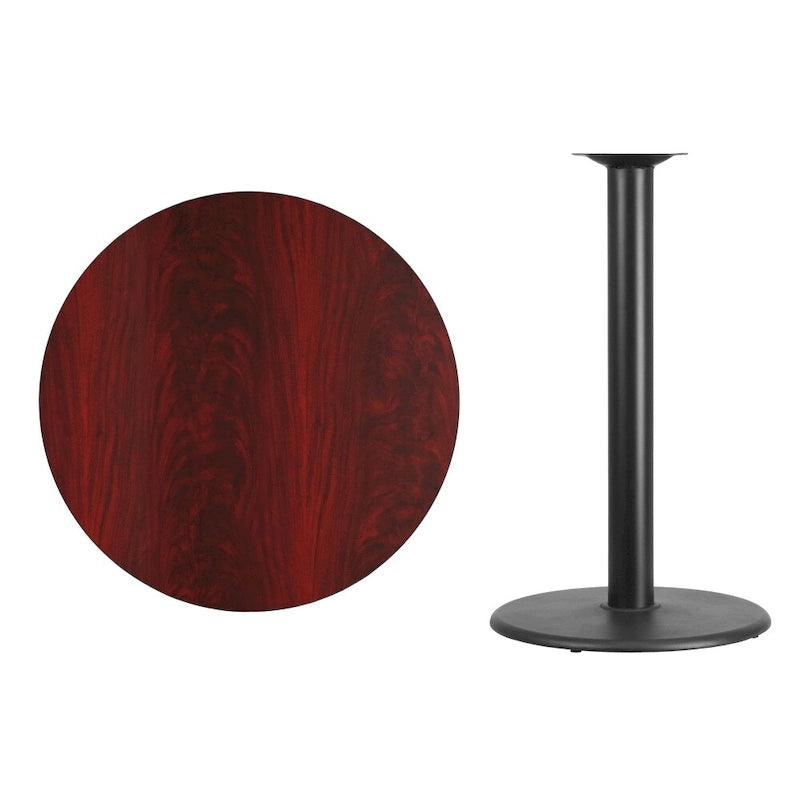 Okrągły blat laminowany 36" ze stopą okrągłą barową 24"