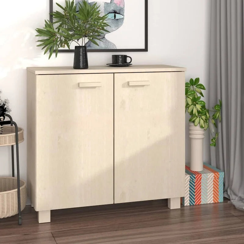 vidaXL Sideboard Buffet Cabinet for Living Room Kitchen HAMAR Solid Wood Pine - 33.5x13.8x31.5