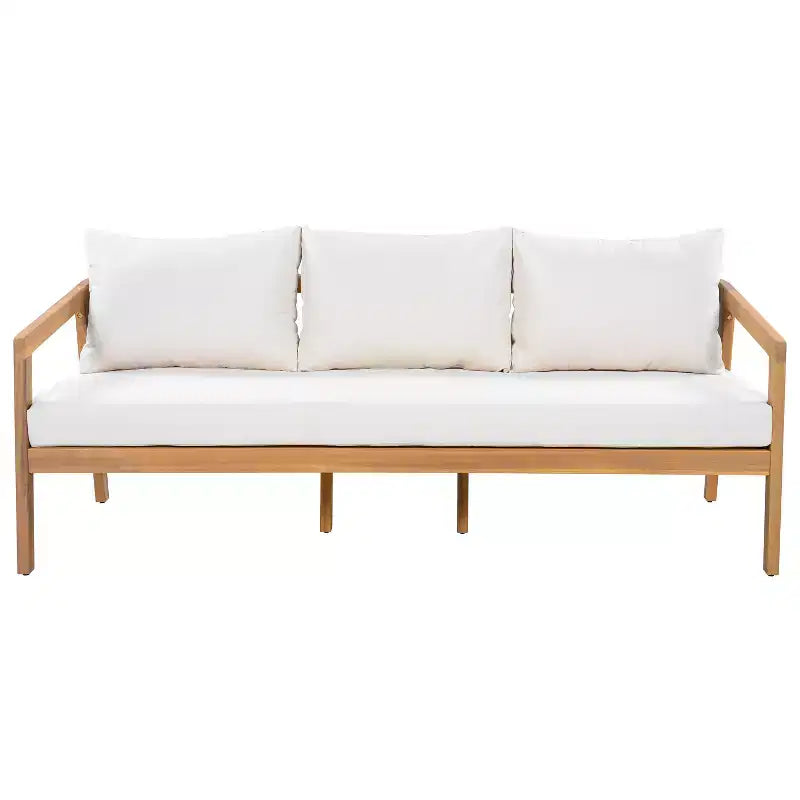 Ensemble de sièges d’extérieur moderne Christopher Knight Home Sunny 5 pièces en acacia, avec table rectangulaire à lattes et 7 places