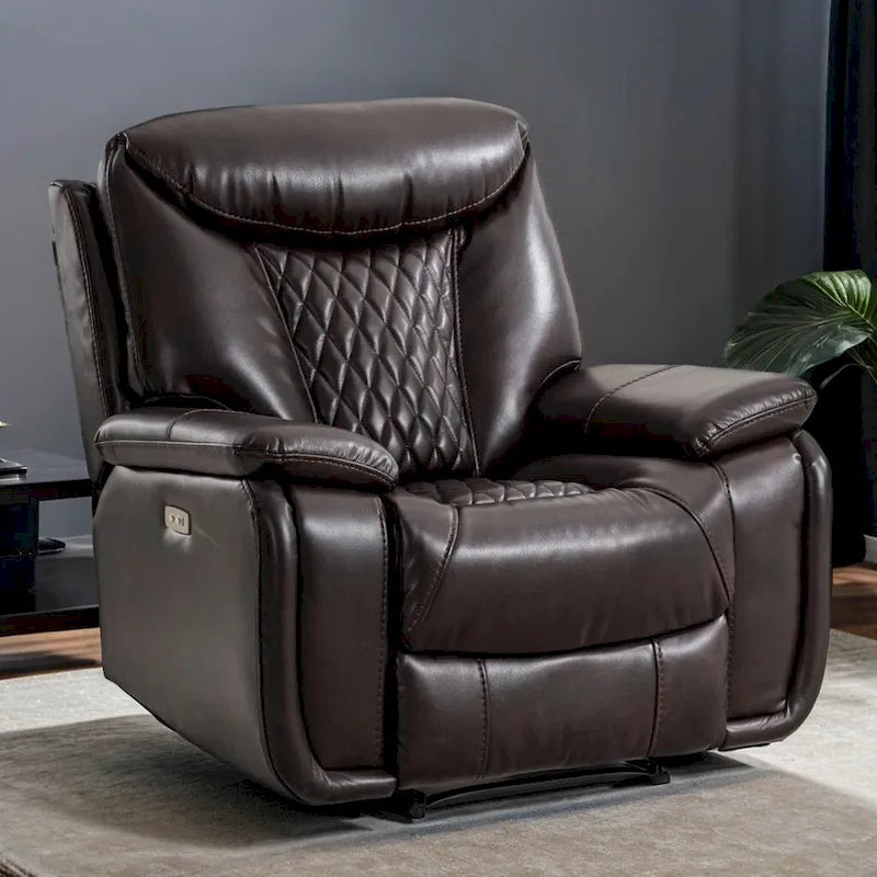 Ebello Leather Electric Power Recliner with Comfortable Footrest for Living Room