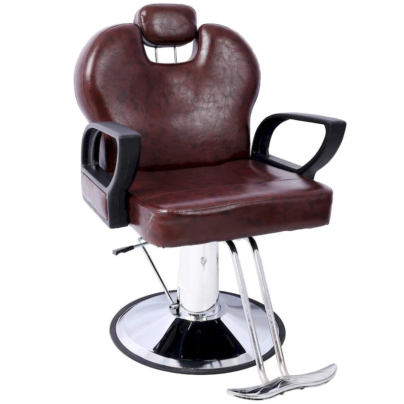 Profesjonalny hydrauliczny fotel barberski, rozkładany, z szerokim siedziskiem, wyposażenie salonu