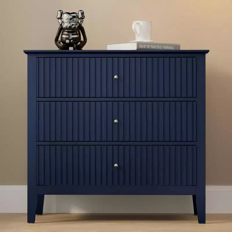Cómoda Heynemo com 3 gavetas, mesa de cabeceira em madeira pintada com 30 polegadas de altura e arrumação, cómoda larga e moderna com corrediças de esferas