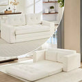 Canapé-lit futon convertible 2-en-1 Mjkone de 71 po, canapé deux places convertible pliable en tissu côtelé avec boutons capitonnés, gain de place