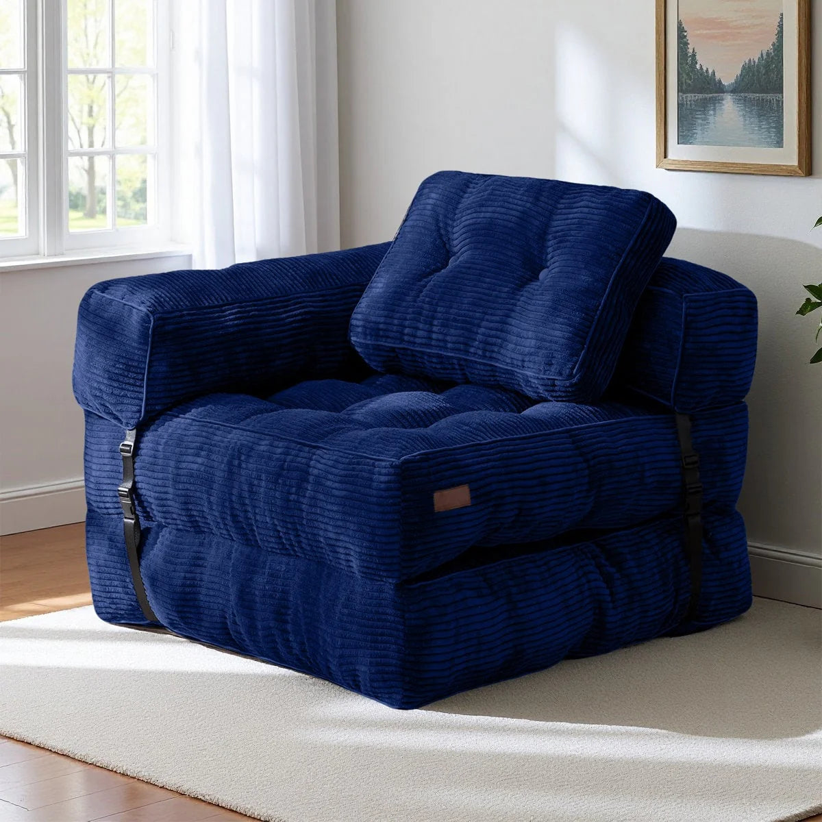 Foldable Sofa Bed,L-Shaped Floor Sofa Couch