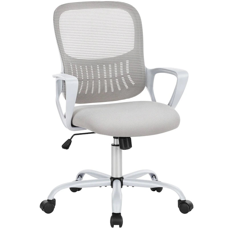 Ergonomiczne krzesło biurowe do domowego biurka, siatkowe z nieruchomymi podłokietnikami