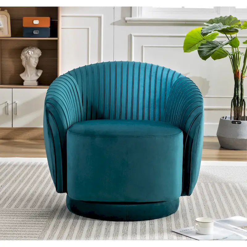 Petit fauteuil pivotant en velours Milvo