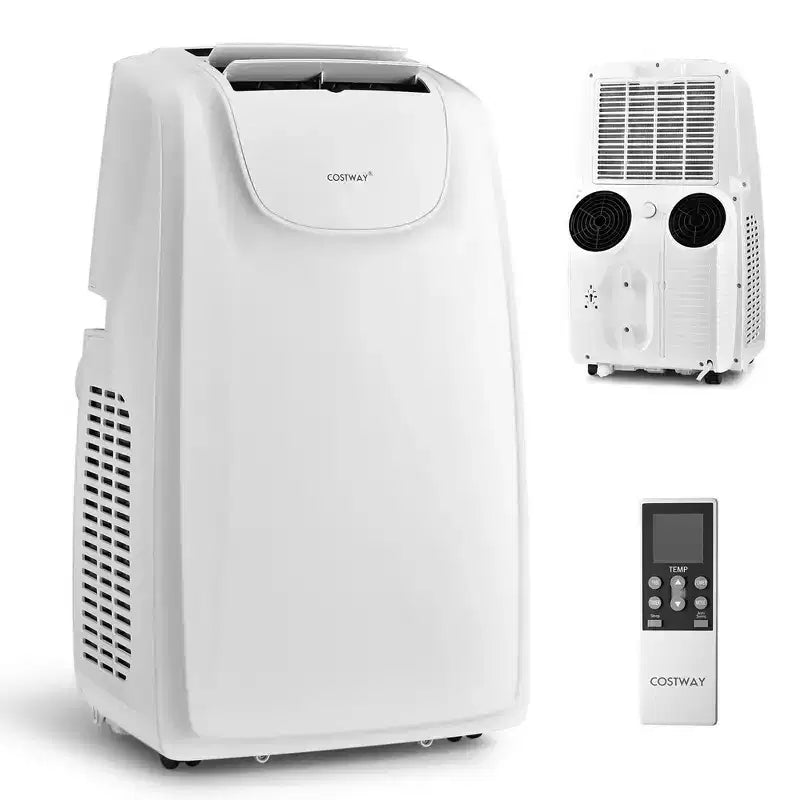Przenośny klimatyzator Costway 8000 BTU (11 500 BTU ASHRAE) z podwójnym przewodem, urządzenie klimatyzacyjne 3 w 1 z pilotem zdalnego sterowania