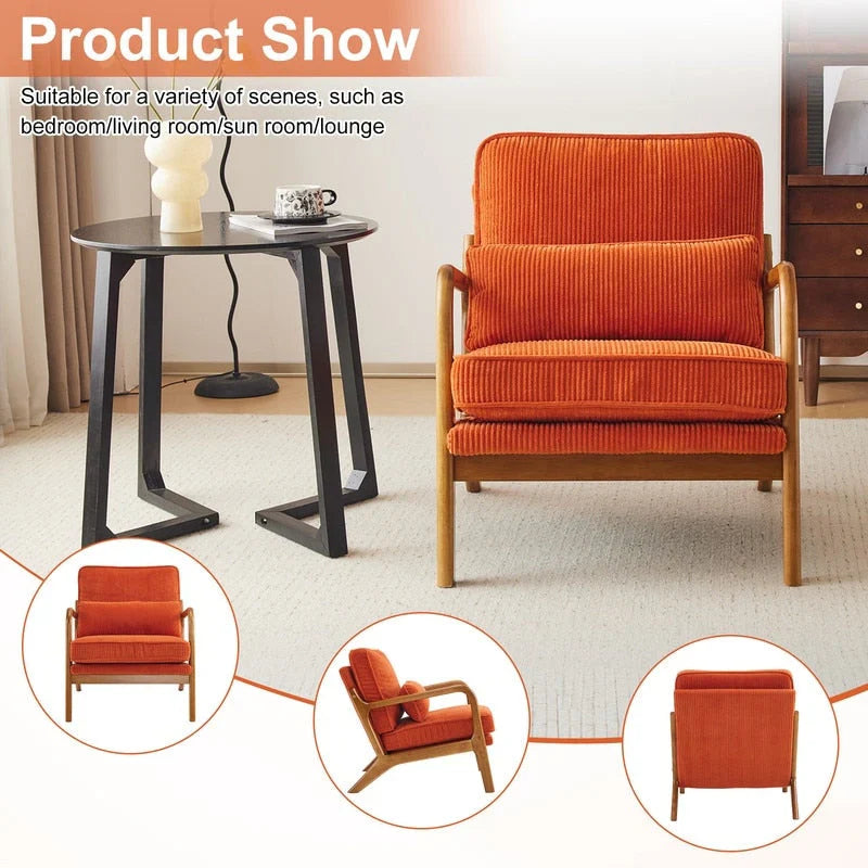 Fauteuil d’appoint rembourré moderne du milieu du siècle