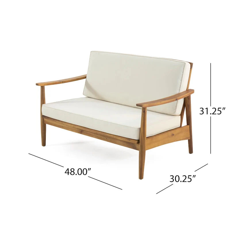 Willowbrook Outdoor-Sitzgruppe für 4 Personen aus Akazienholz von Christopher Knight Home