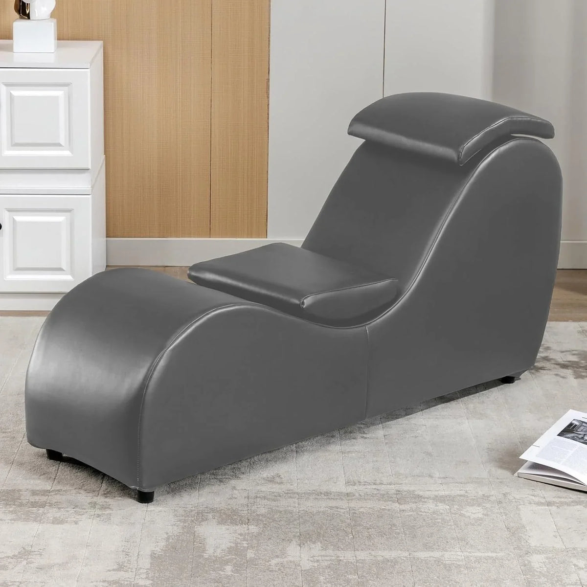 Mixoy Indoor-Yogastuhl, geschwungener Yoga-Chaiselongue-Sessel für Erwachsene zum Dehnen, Trainieren und Entspannen