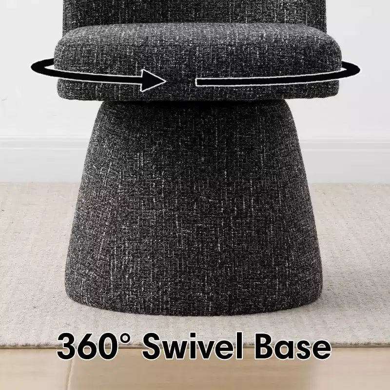 Zestaw 6 nowoczesnych bezpodłokietnikowych krzeseł do jadalni z obrotem 360°, podstawą w stylu piedestału i eleganckim designem, do kuchni, jadalni lub biura – Panipeachy