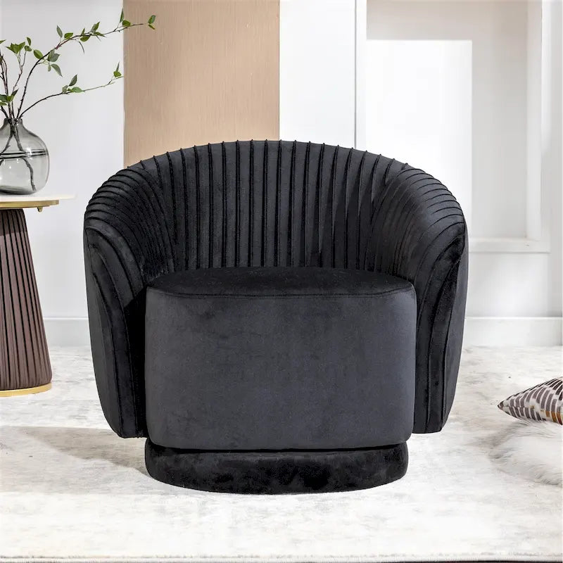 Petit fauteuil pivotant en velours Milvo