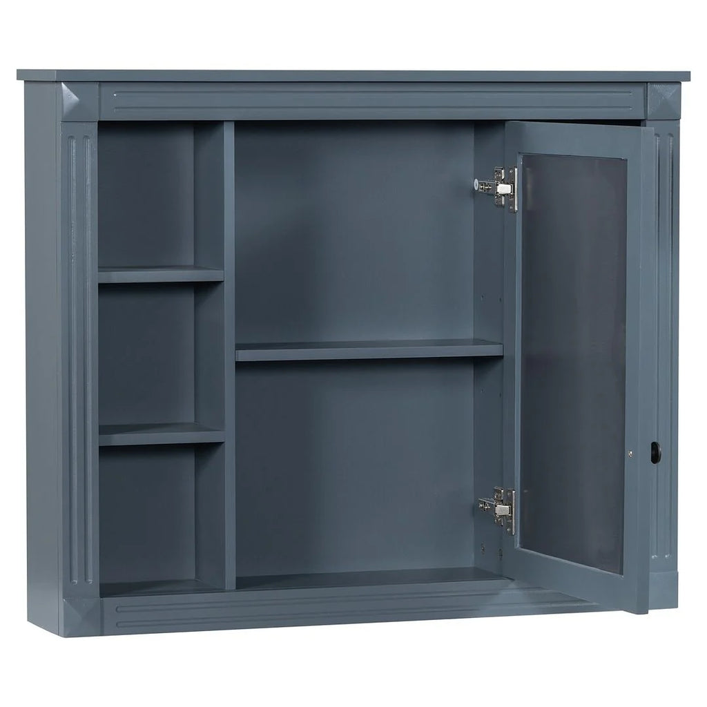 36-Zoll moderner Waschtischunterschrank mit Aufsatzwaschbecken und Spiegelschrank, 2 Türen und 2 Schubladen
