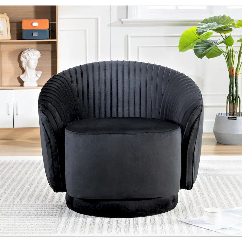 Petit fauteuil pivotant en velours Milvo