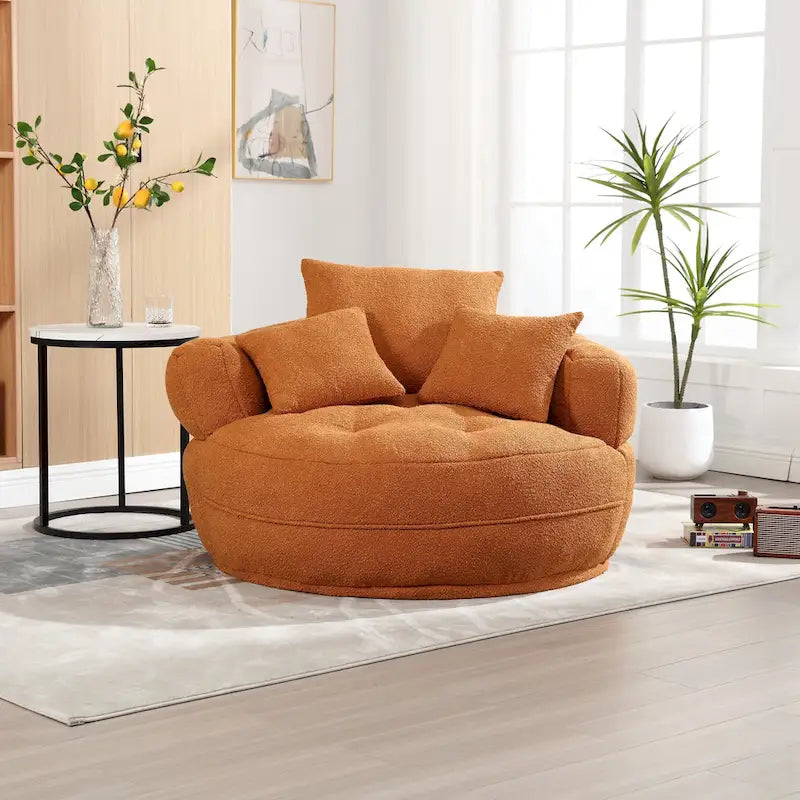 Round Lazy Sofa Chair ¨C White/Blue/Grey/Yellow/Orange/Rose Red/Navy/Green, Single & Couple Seat