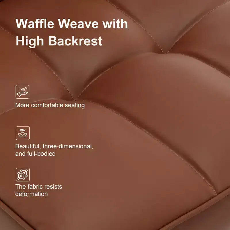 Bekrvio eetkamerstoelen, set van 6, moderne bekleding van imitatieleer met hoge rugleuning, metalen poten, armloze keukenstoelen voor woonkamer en eetkamer