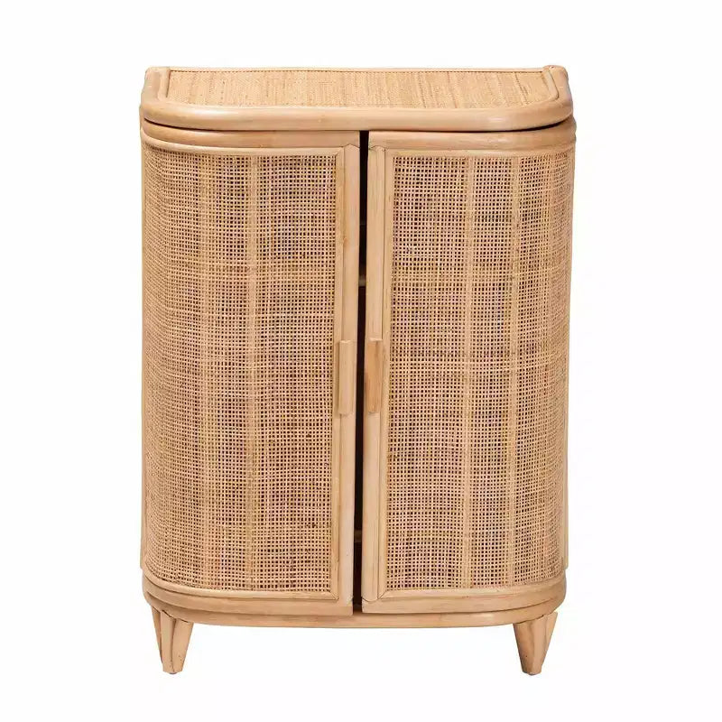 bali & pari Yanka natuurlijke rotan opbergkast, naturel: handgemaakt, 2 planken, bohemian design