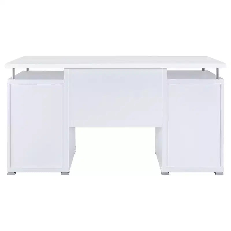 TUYOHW 55 houten bureau, computerbureau voor kantoor met 2 laden, 1 kast, 1 open vak, 1 deur, werkbureau voor thuiskantoor, studeerkamer en kleine ruimtes
