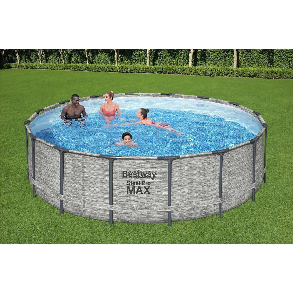 Piscine ronde hors sol Bestway Steel Pro MAX en acier avec pompe et couverture