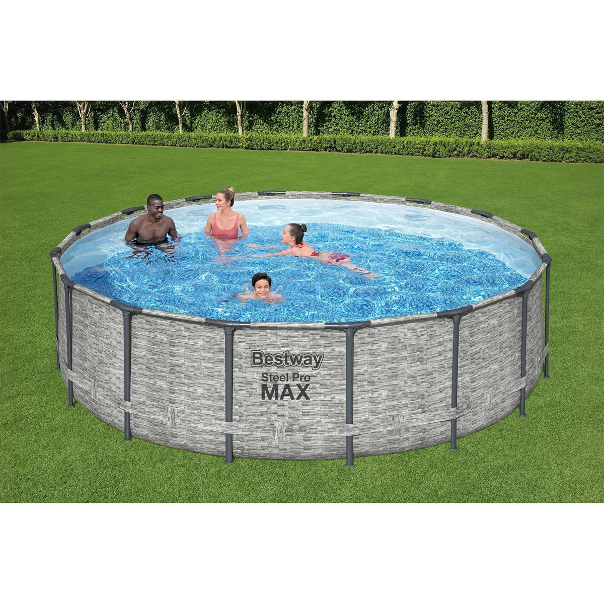 Piscine ronde hors sol Bestway Steel Pro MAX en acier avec pompe et couverture