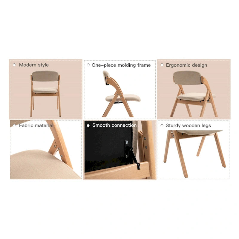 Chaises pliantes de salle à manger en bois empilables avec assises rembourrées (lot de 4)