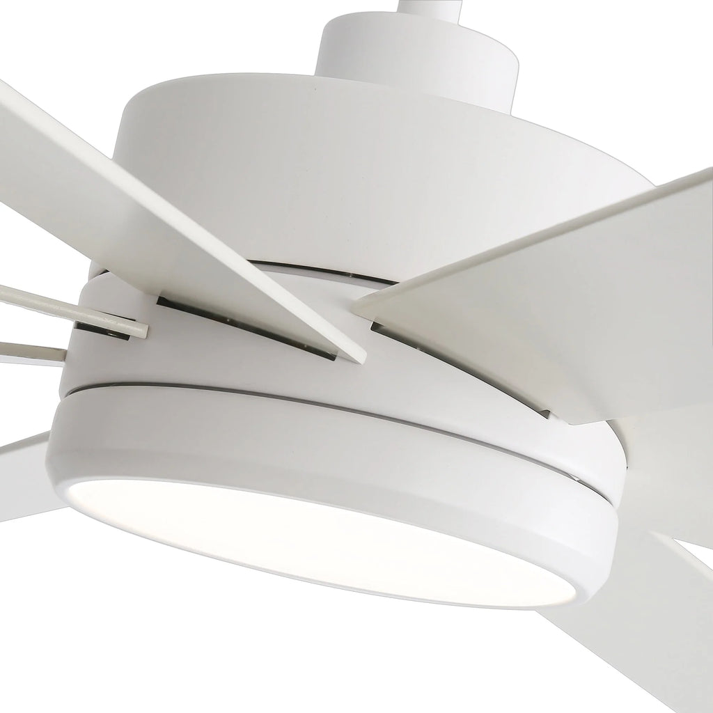 Ventilateur de plafond noir de 65 po à 8 pales avec lumière et télécommande