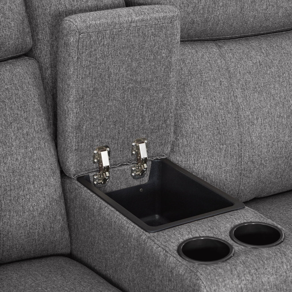 MCombo 60.2 elektrisches 2-Sitzer-Sofa mit Relaxfunktion, Massage und zweifacher Wärmefunktion, verstellbarer Kopfstütze, USB- und Typ-C-Anschluss, Stoff