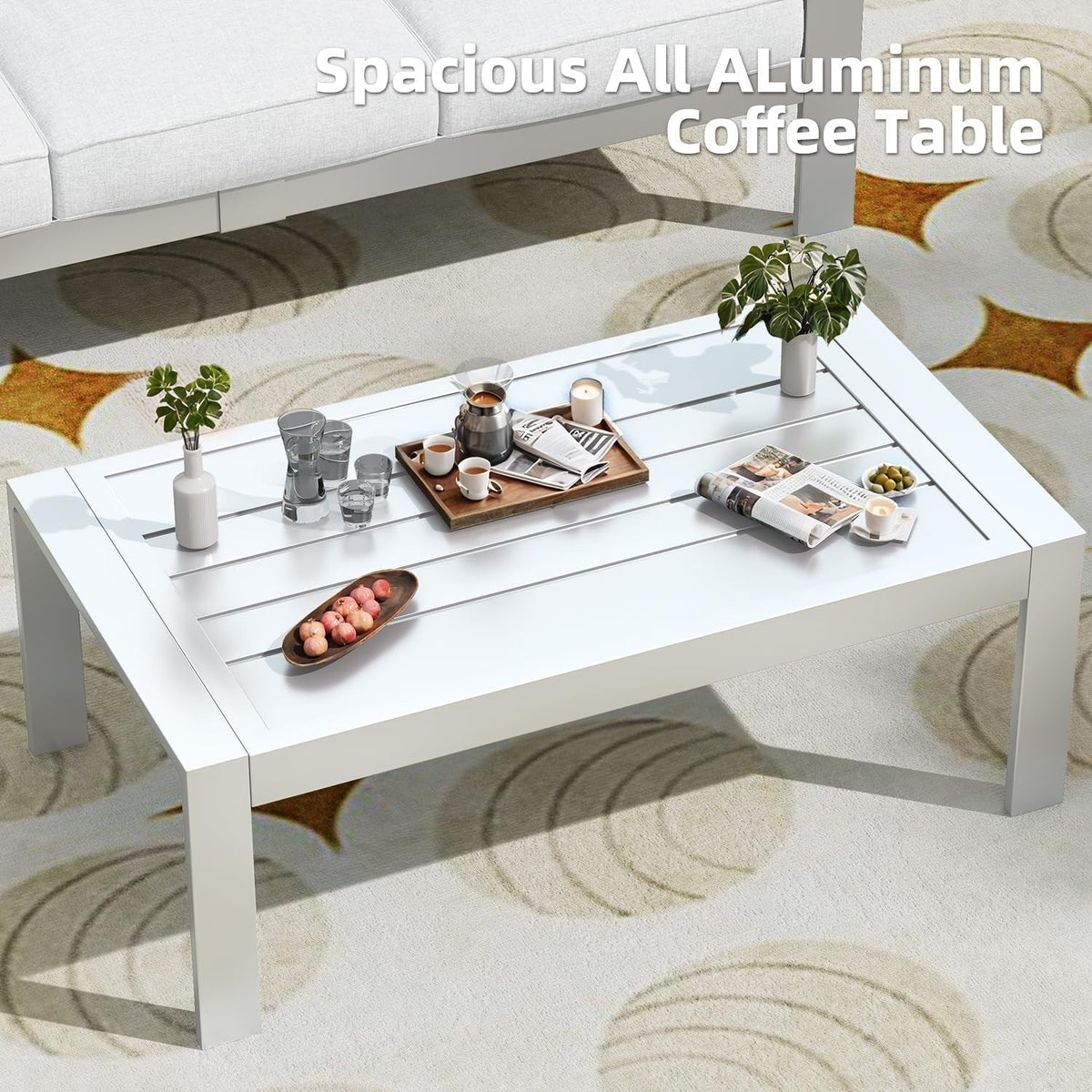 Ensemble de mobilier de terrasse en aluminium AECOJOY de 7 pièces, ensemble extérieur pour la conversation