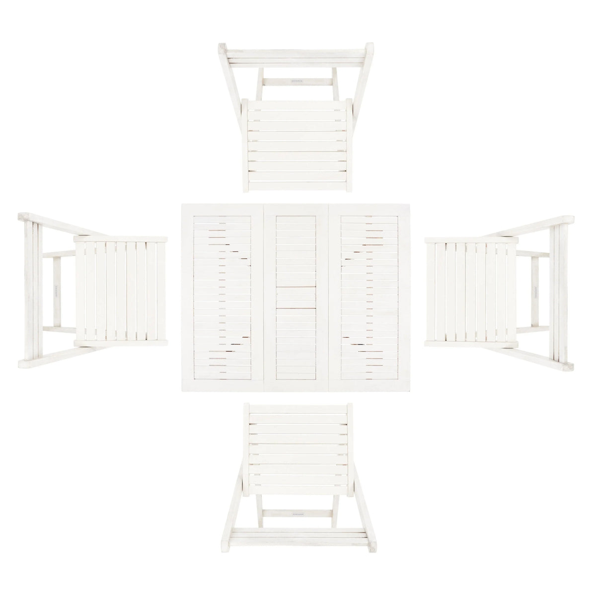 SAFAVIEH Outdoor Brandy 5-Piece Outdoor Dining Table Set - 43Wx35Dx29H