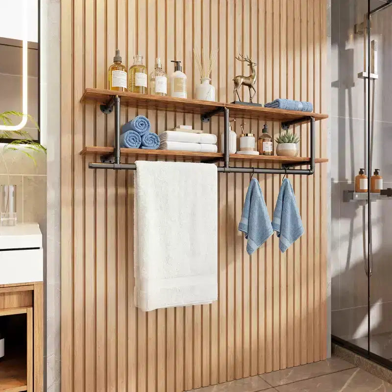Besiost kledingrek met 2 niveaus, hangroede, kledingplanken en bovenplank